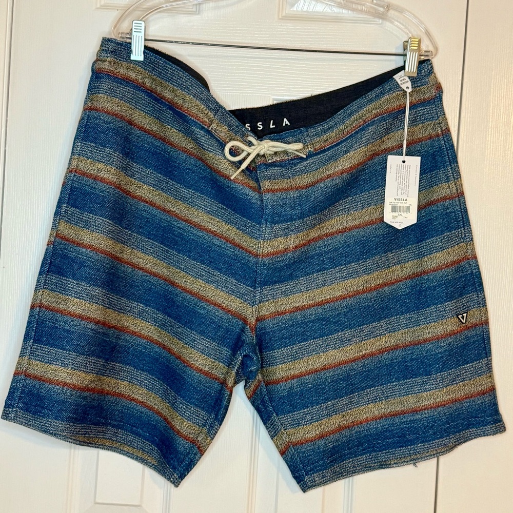 NEW Vissla men’s Striped Swim Trunks XXL